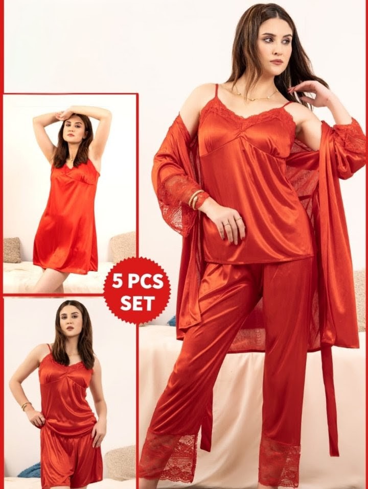 Bridal Luxury 4-Piece Satin Nightwear Suit Set