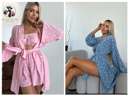 Luxury Silk Satin Nightwear Robe Set