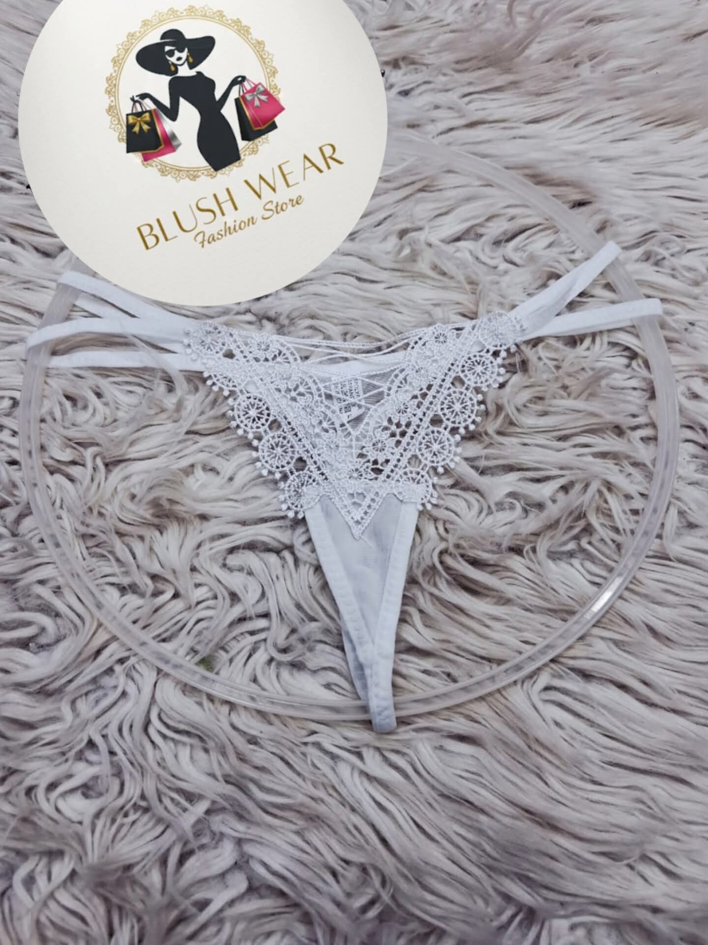 Pearl White Delicate Lace Seamless G-String